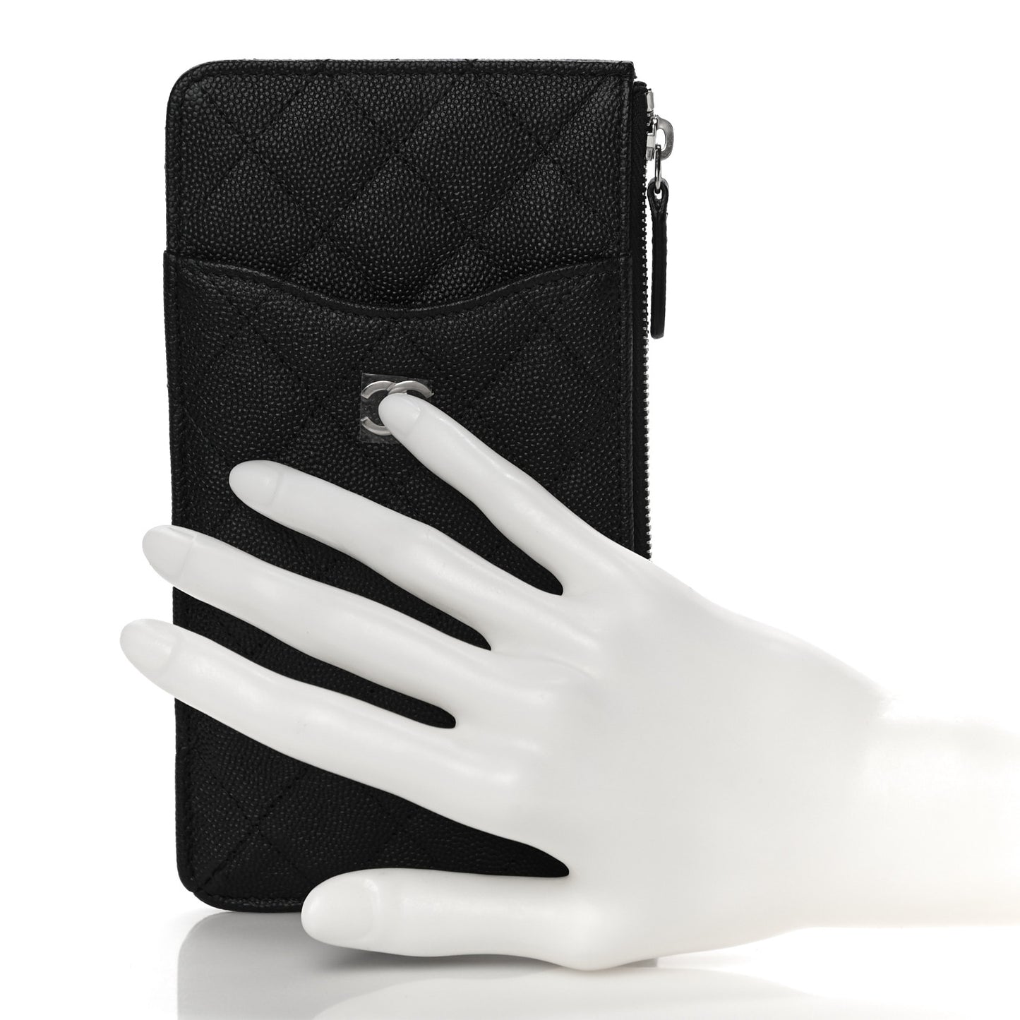 Caviar Quilted Classic iPhone Pouch Black
