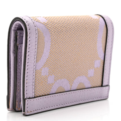 Gucci Monogram Jumbo GG Textured Dollar Calfskin Ophidia Card Case Beige Lapis 3 of 8