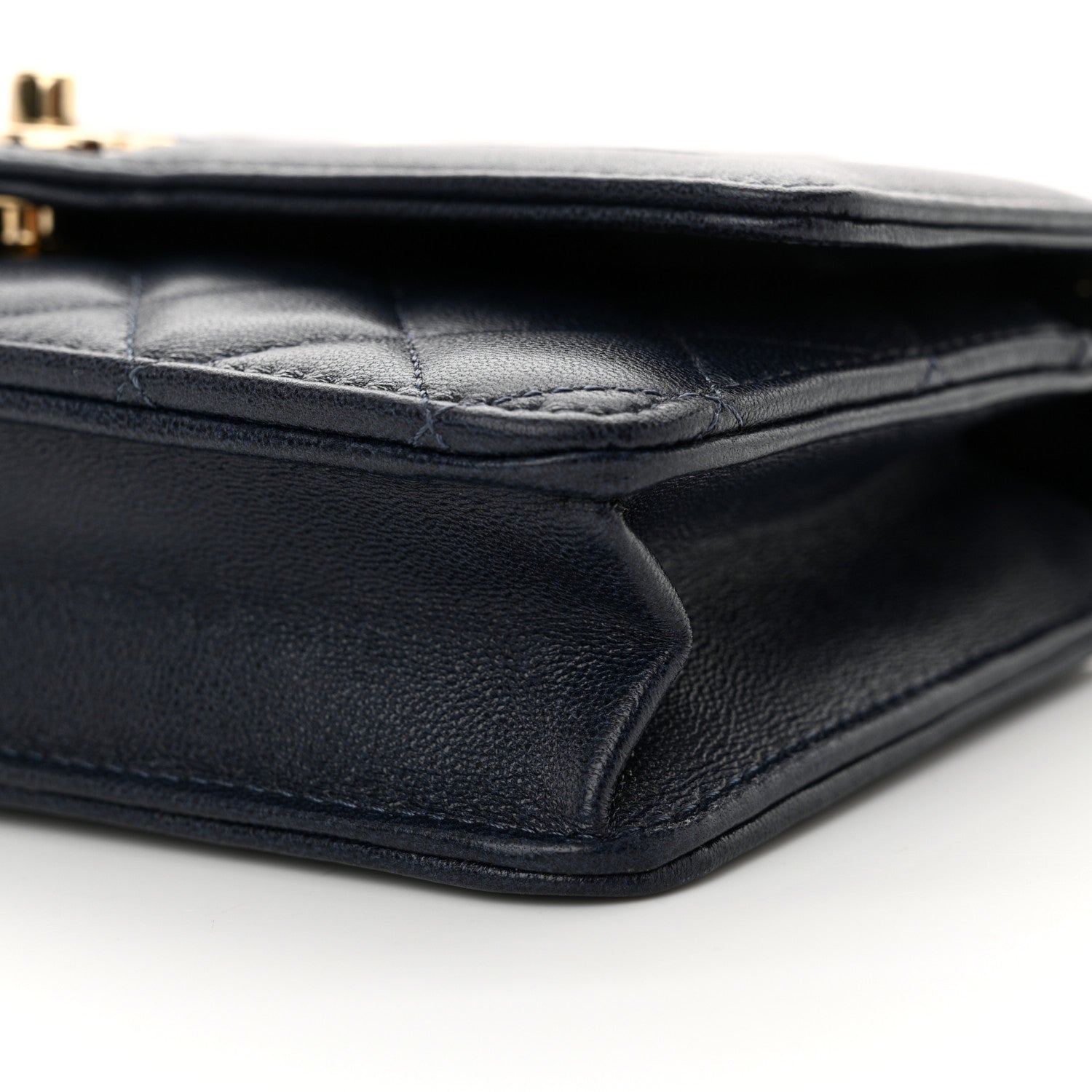 Chanel Lambskin Quilted CC Wallet On Chain WOC Dark Blue 11 of 11