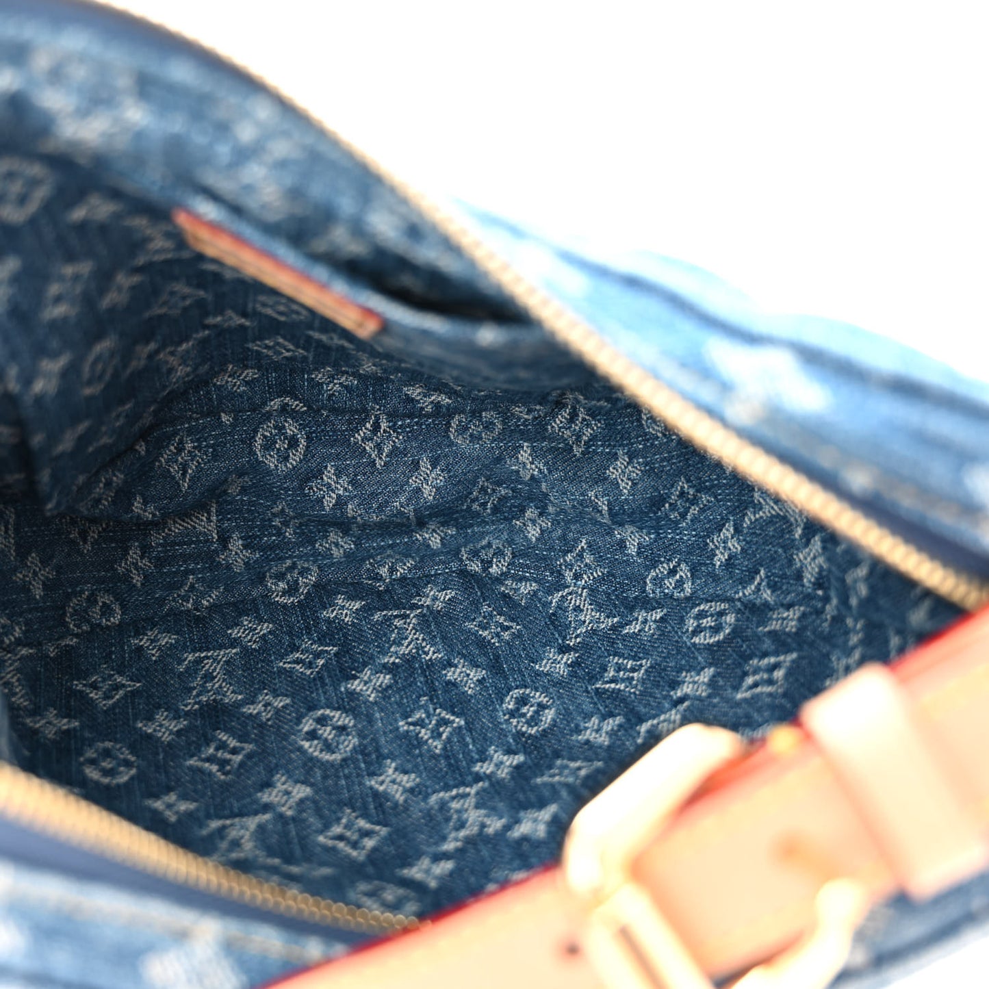 Monogram Denim Croissant MM Blue