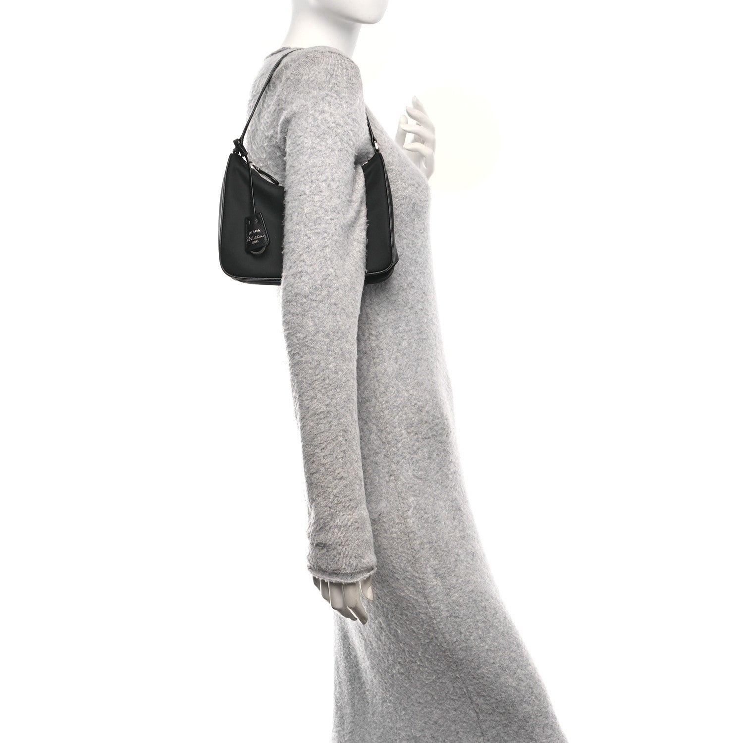 Prada Tessuto Nylon Saffiano Mini Re-Edition 2005 Bag Black 2 of 10