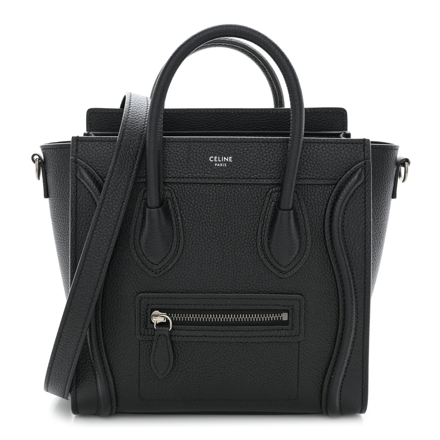 Drummed Calfskin Nano Luggage Black