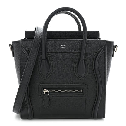 Celine Drummed Calfskin Nano Luggage Black 1 of 11
