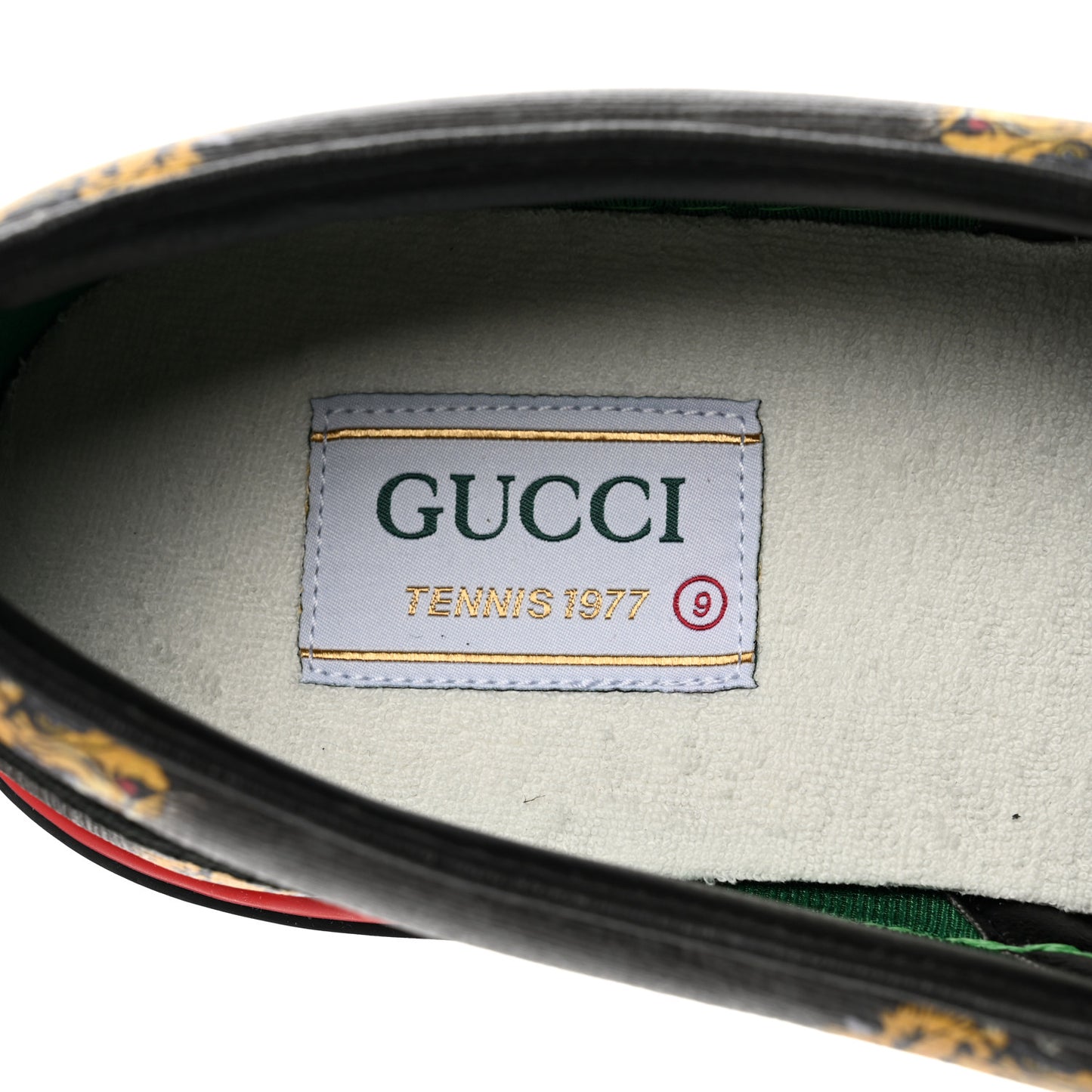 GG Supreme Monogram Tiger Face Mens 1977 Slip-On Sneakers 9 Black Multicolor