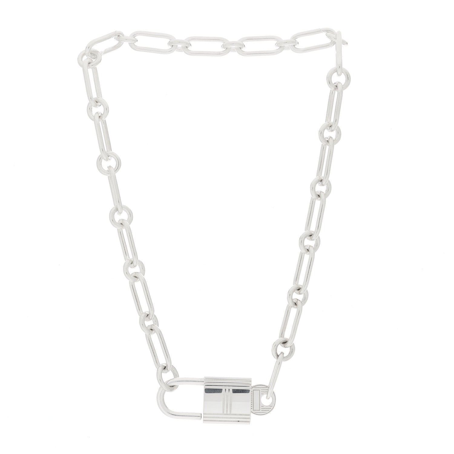 Hermes Sterling Silver Alpha Kelly Choker Necklace 3 of 8