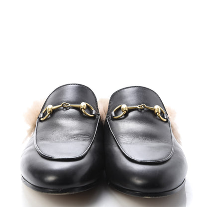 Gucci Calfskin Fur Womens Princetown Slippers 35.5 Black 2 of 9