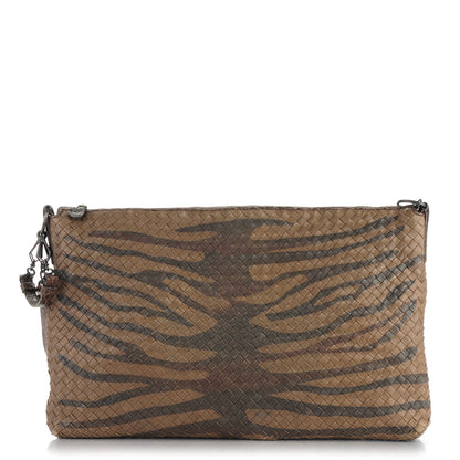 Bottega Veneta Nappa Intrecciato Alligator Large Shoulder Bag Brown 1 of 9