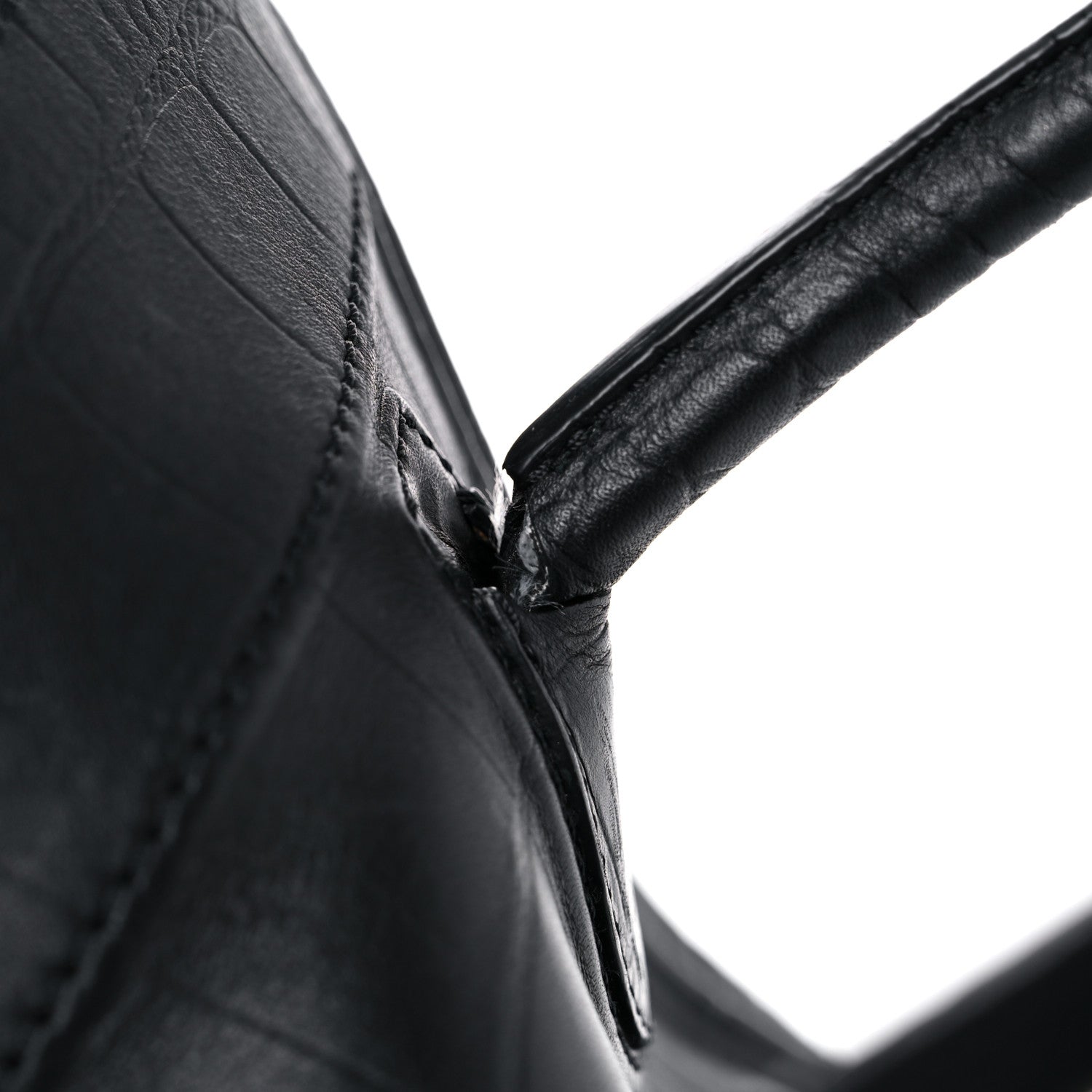 Celine Calfskin Crocodile Embossed Medium Phantom Luggage Black 28 of 28