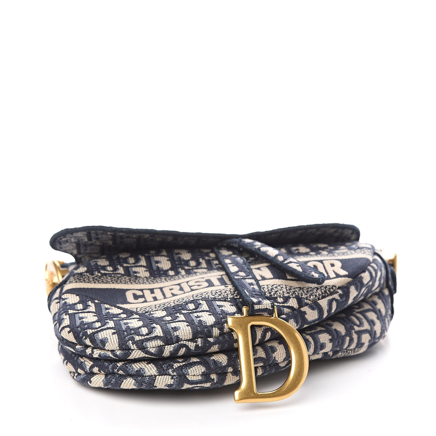 Christian Dior Oblique Saddle Bag Blue 4 of 10