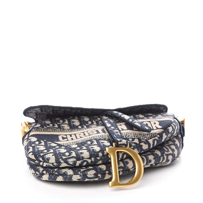 Christian Dior Oblique Saddle Bag Blue 4 of 10
