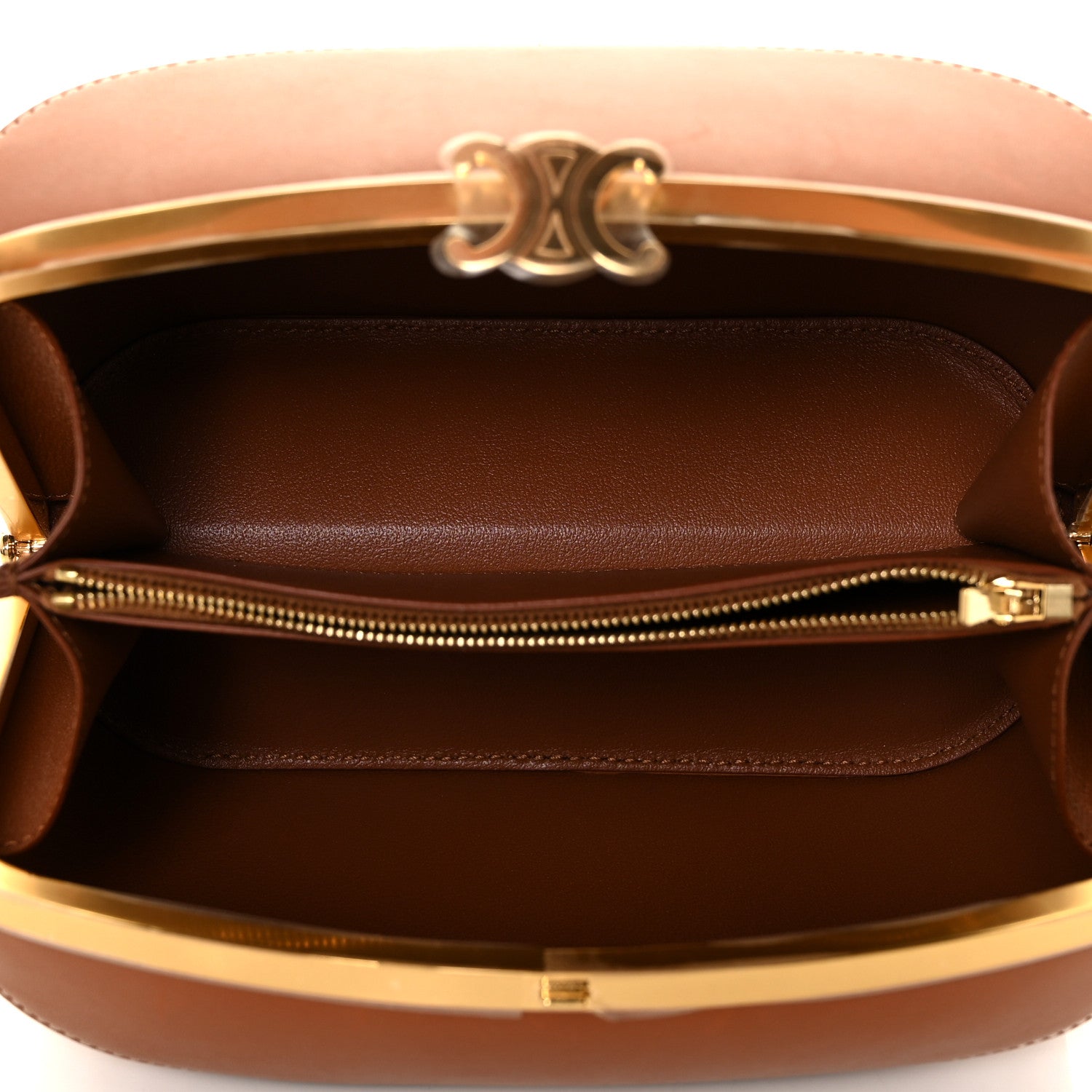 Celine Natural Calfskin Triomphe Lunch Box Tan 4 of 9