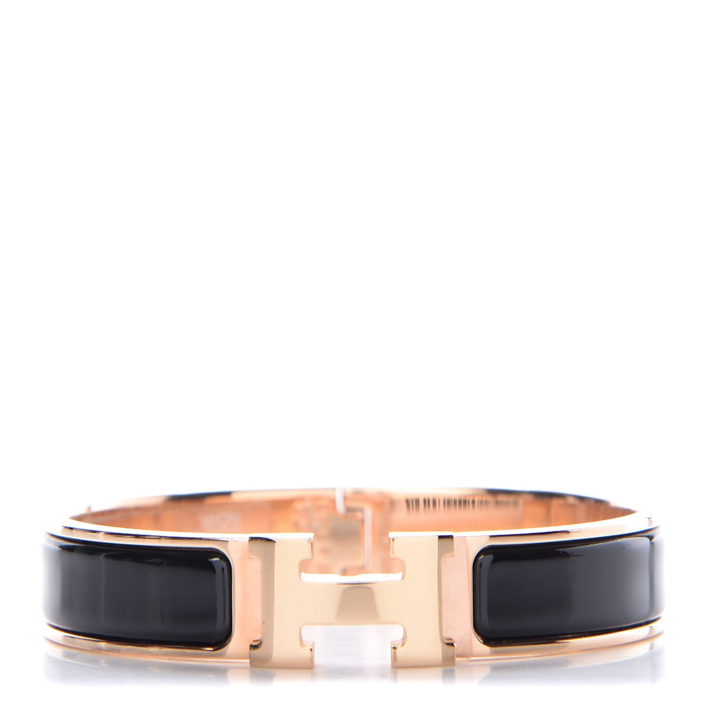 Enamel Narrow Clic Clac H Bracelet PM Black