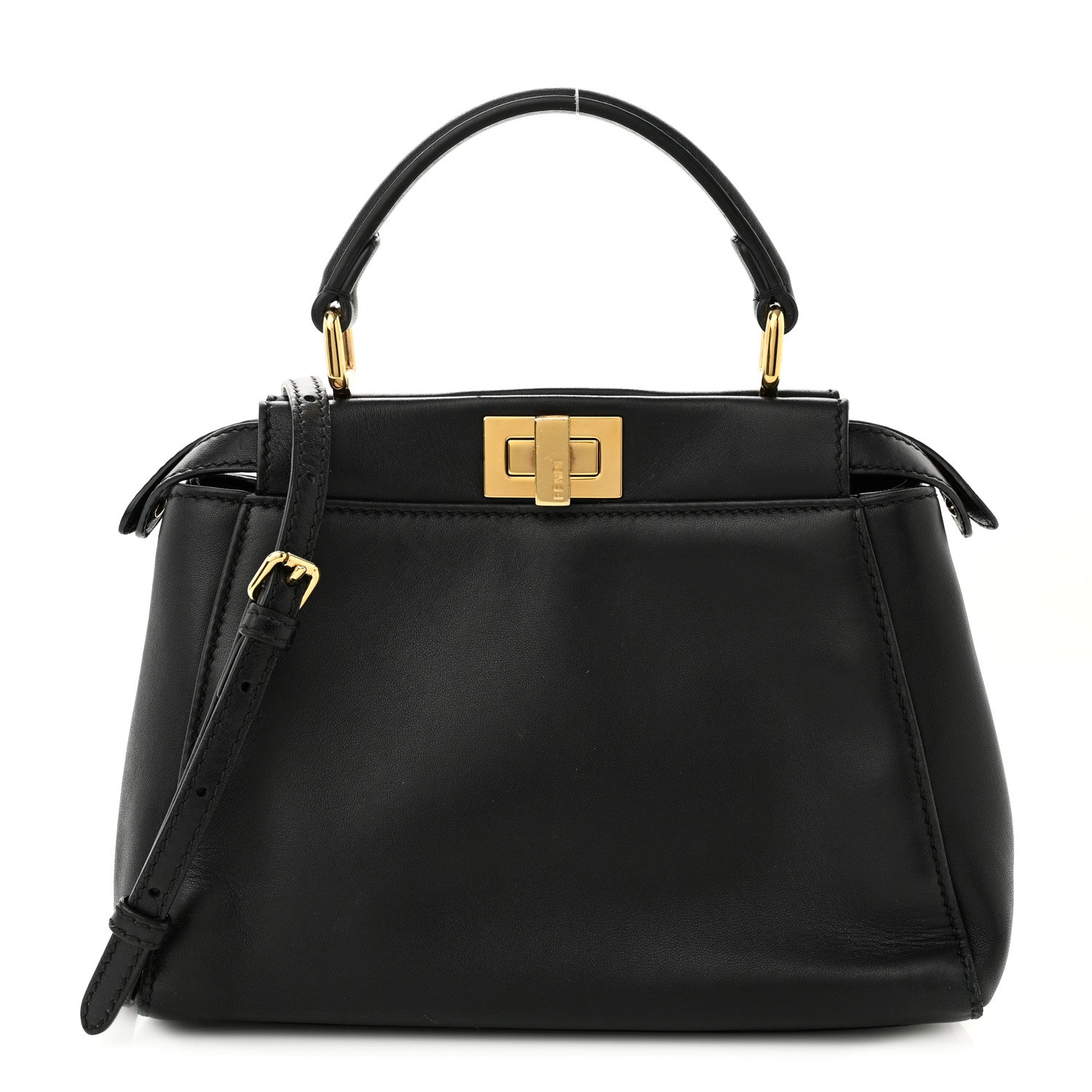 Fendi Nappa Mini Peekaboo Iconic Satchel Black 1 of 11