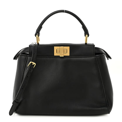 Fendi Nappa Mini Peekaboo Iconic Satchel Black 1 of 11