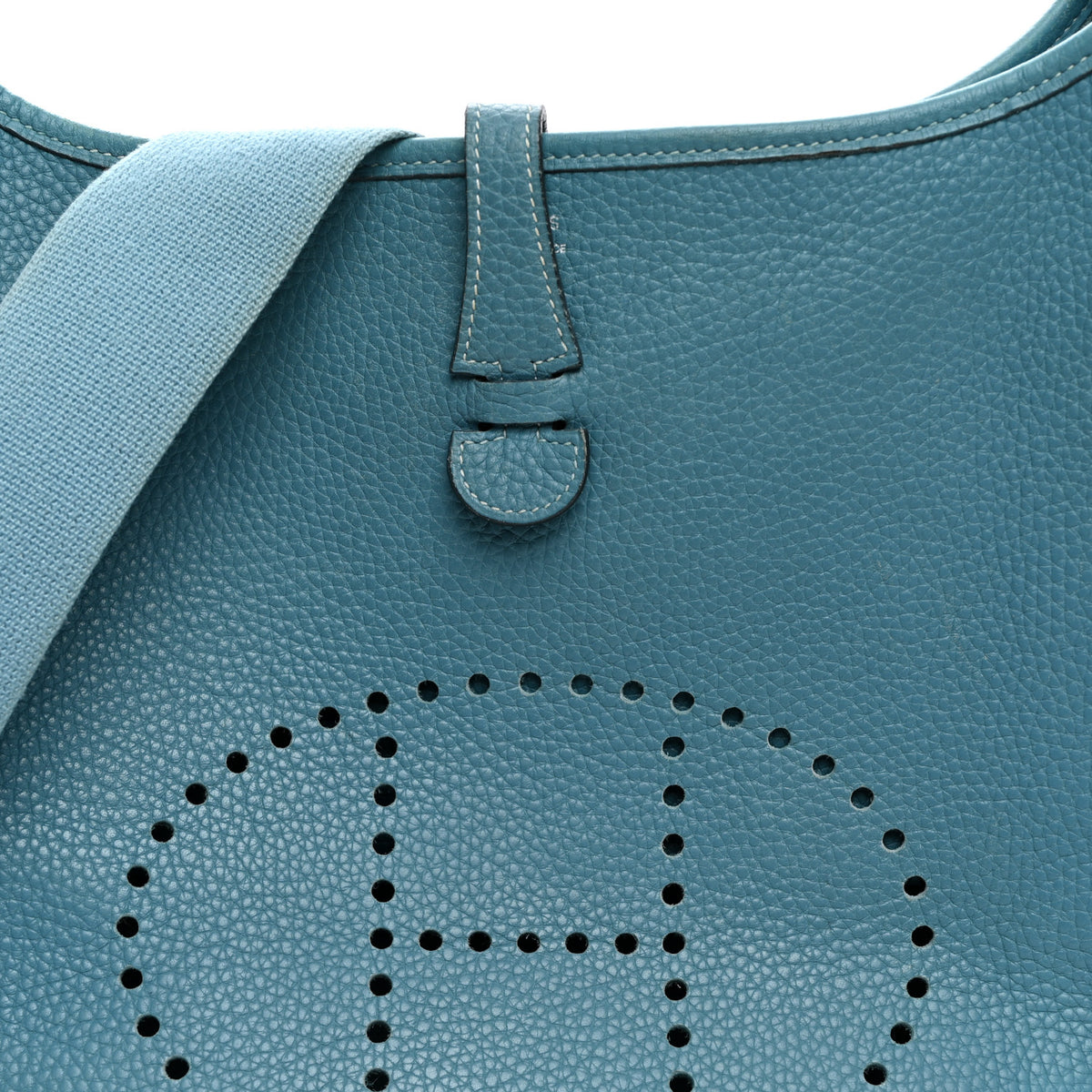 Hermes Taurillon Clemence Evelyne PM Blue Jean 8 of 11