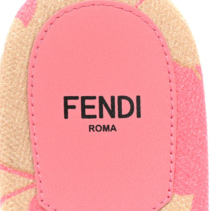 Fendi Canvas Floral Print Logo Flat Slide Sandals 38 Pink 7 of 8