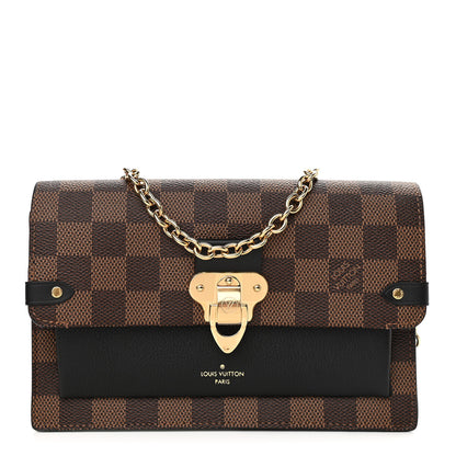 Louis Vuitton Damier Ebene Vavin Chain Wallet Black 1 of 10