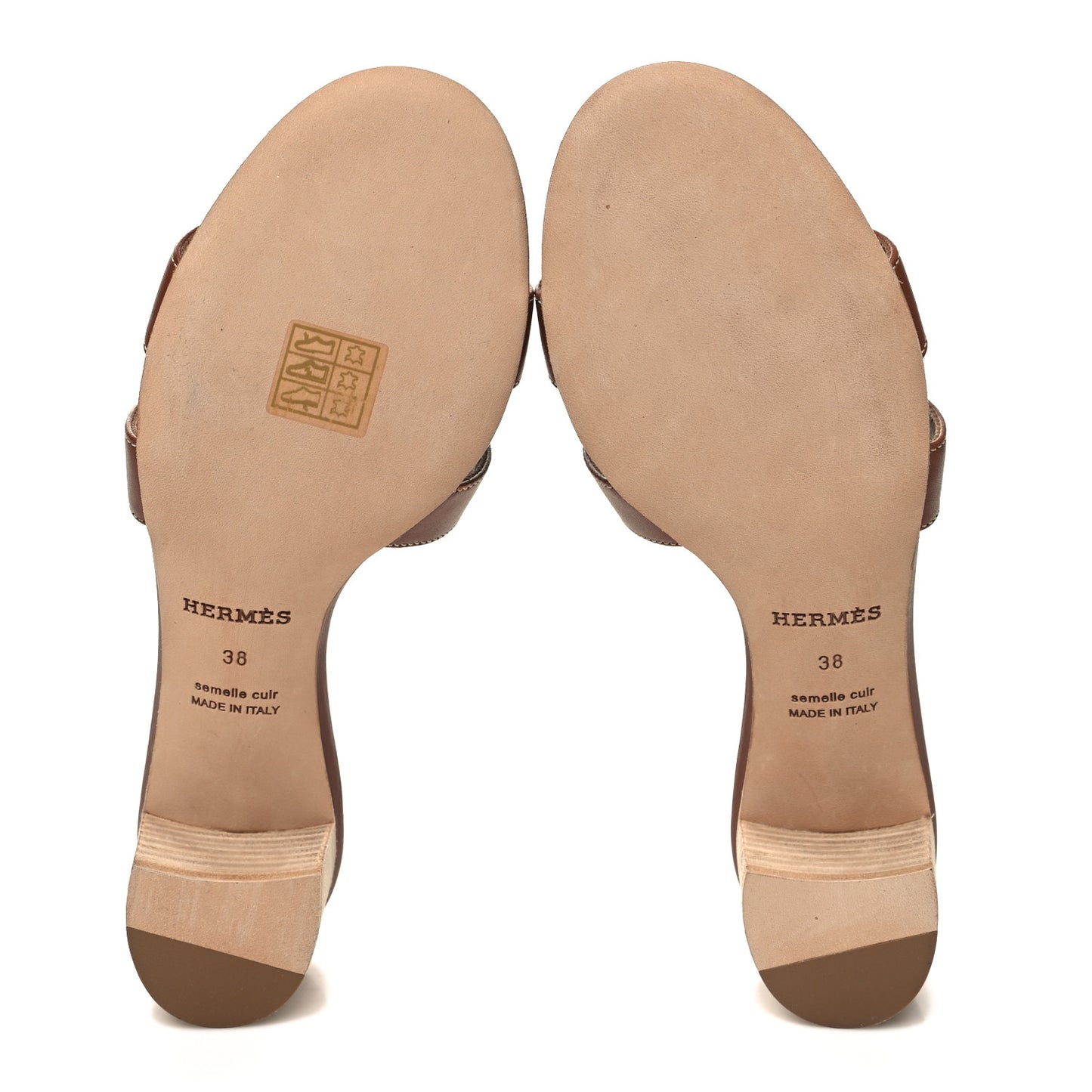 Calfskin Oasis Sandals 38 Gold