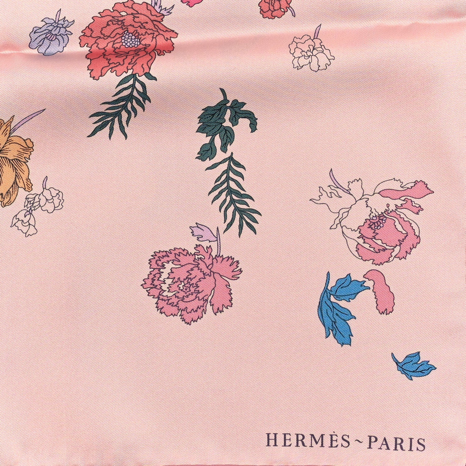 Hermes Silk Robe Legere Scarf 90 Rose Hortensia Bleu 2 of 3