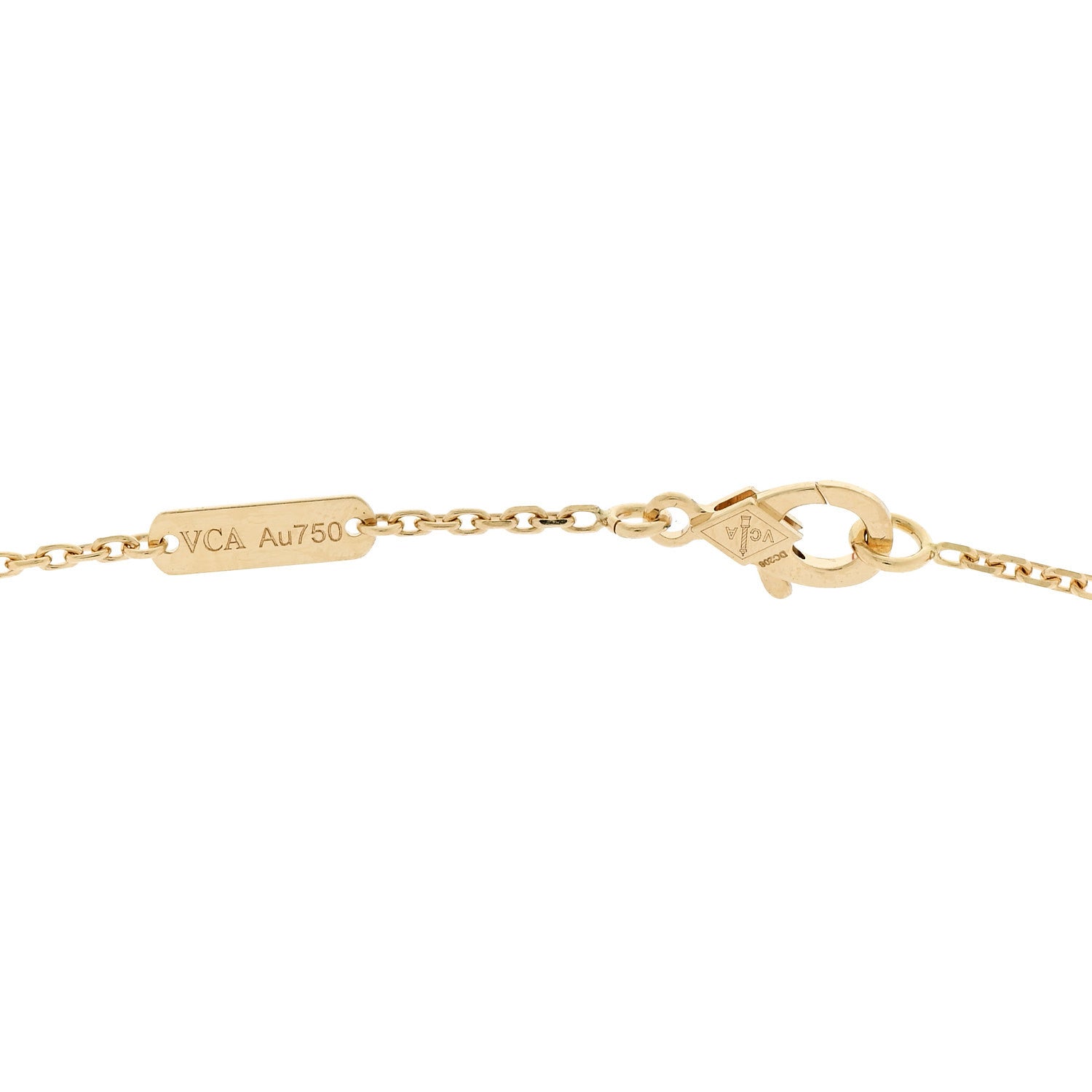 Van Cleef & Arpels 18K Yellow Gold Guilloche Vintage Alhambra Pendant Necklace 5 of 6