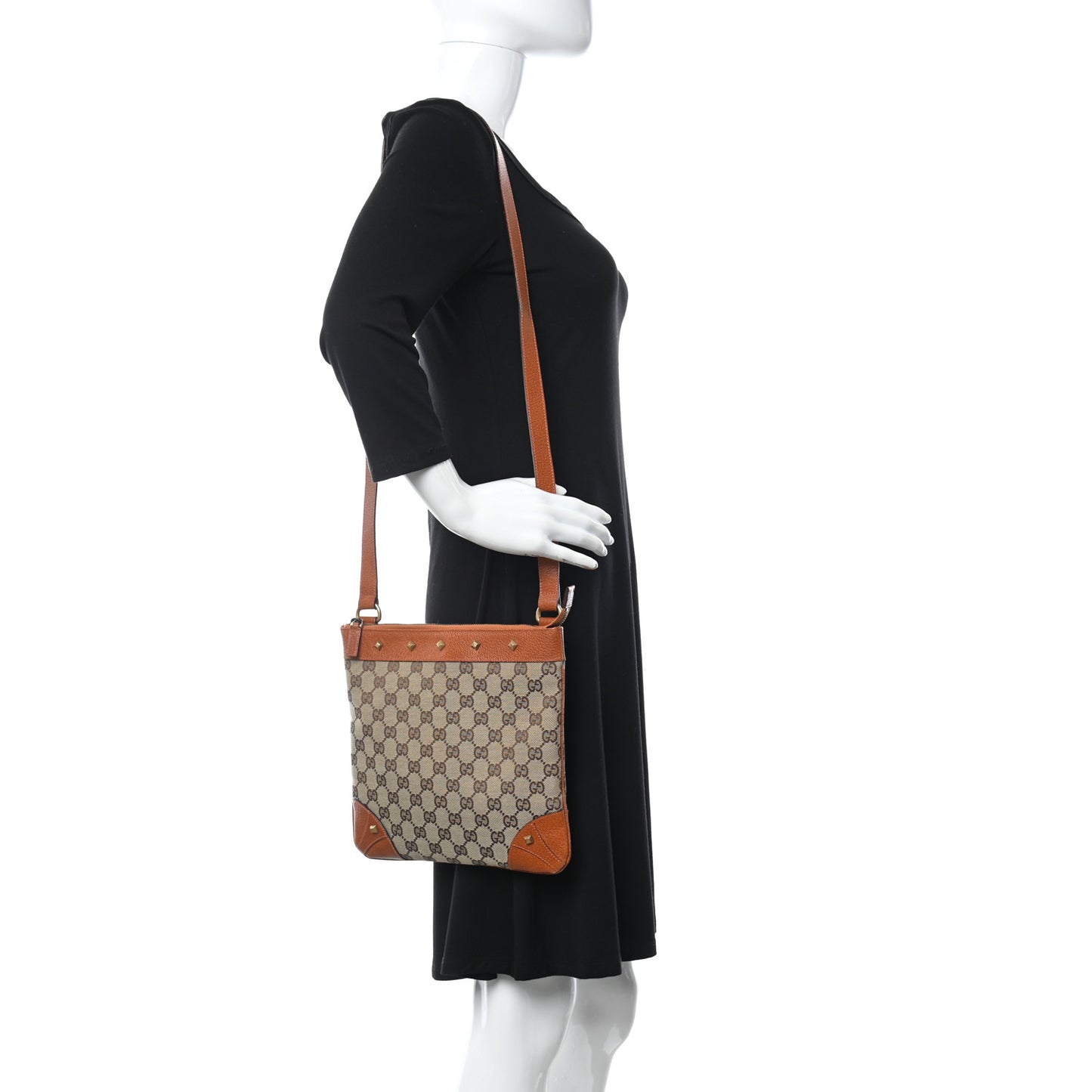Monogram Studded Messenger Orange