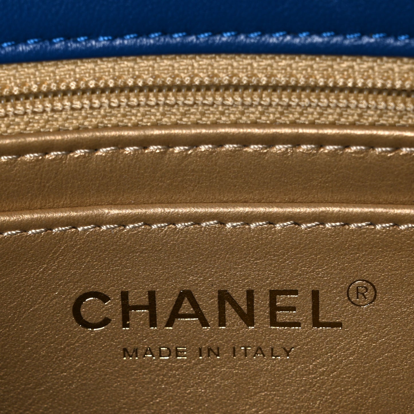 Lambskin Quilted Pearl Crush Mini Rectangular Flap Blue