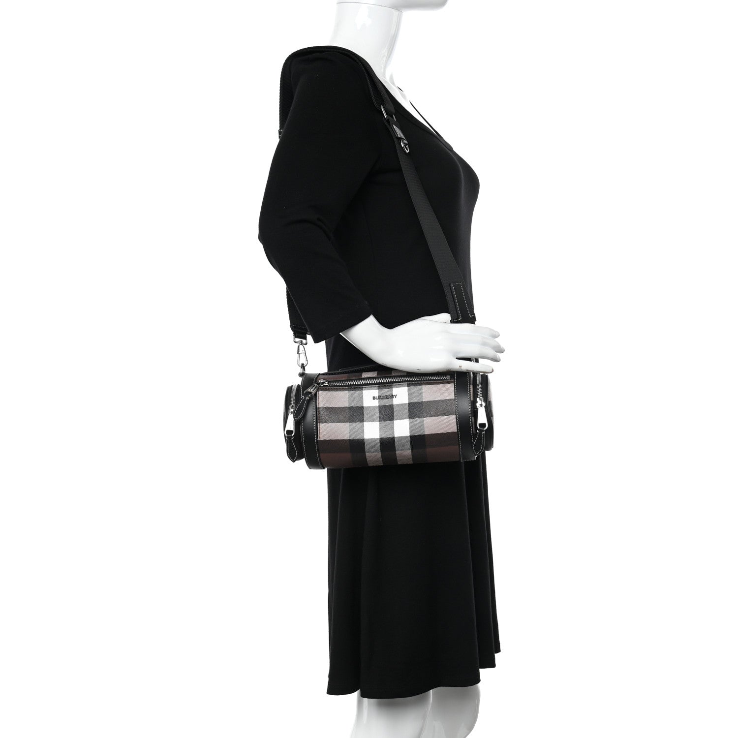 Burberry E-canvas Check Sound Crossbody Dark Birch Brown 2 of 11