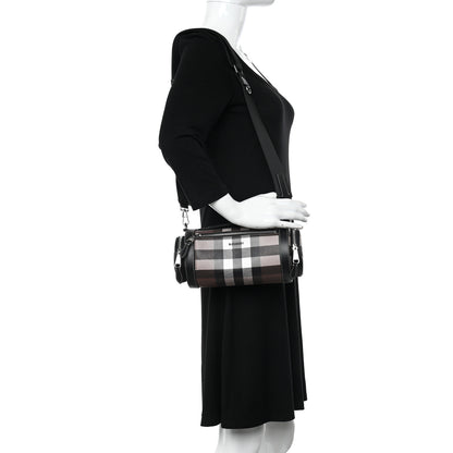 Burberry E-canvas Check Sound Crossbody Dark Birch Brown 2 of 11