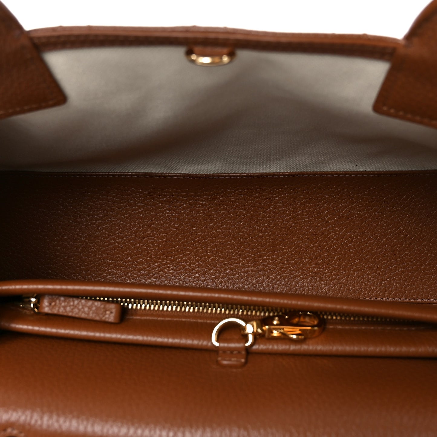 Grained Calfskin Stitched Urban Essentials Small Shopping Bag Camel