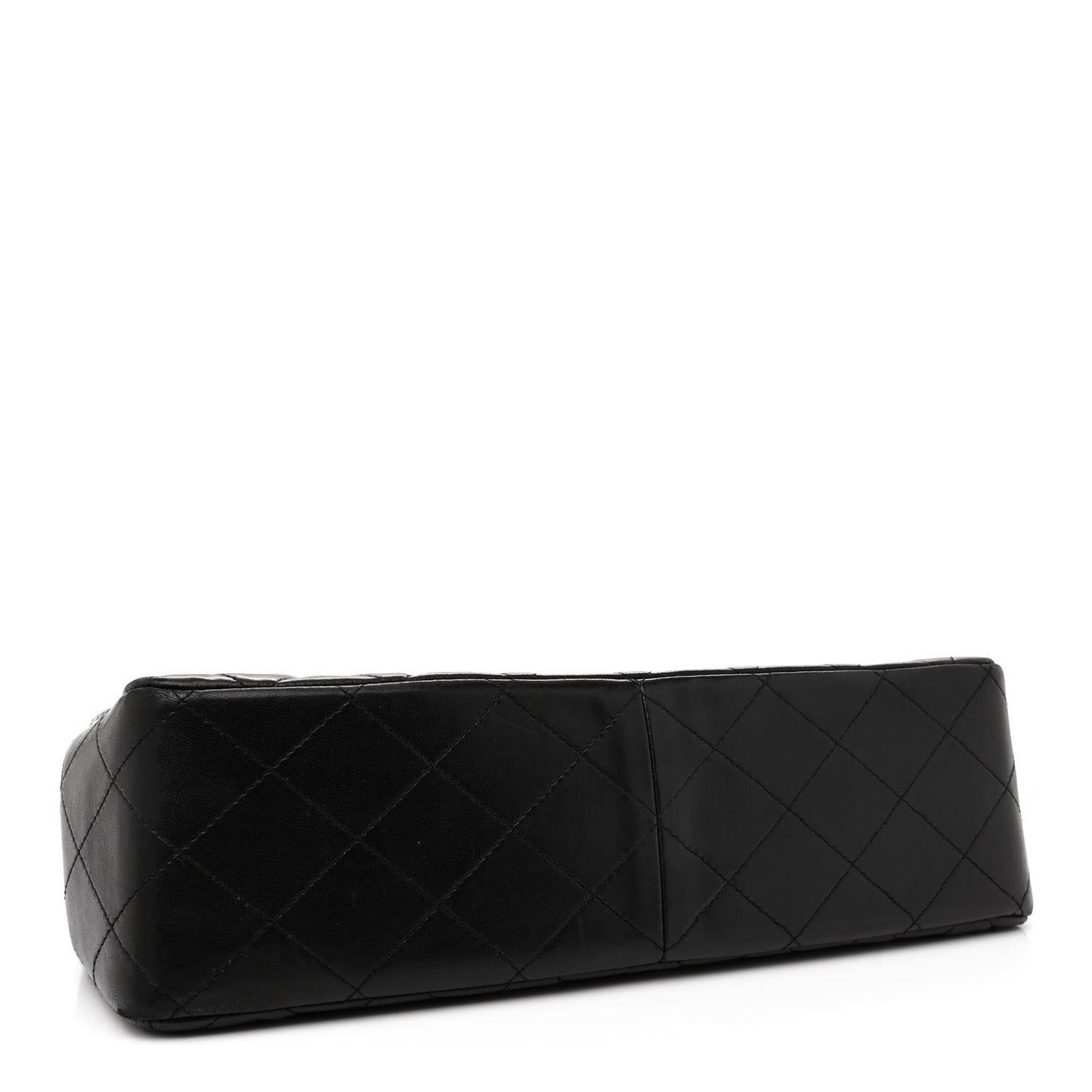 Lambskin Quilted Jumbo Single Flap Black