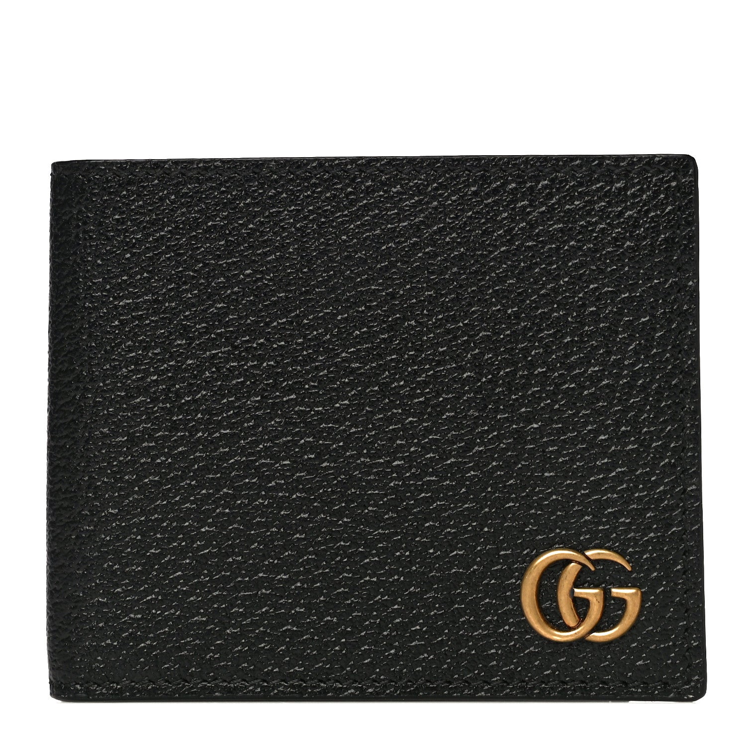 Gucci Calfskin Boar Effect GG Marmont Bi-Fold Wallet Black 1 of 10