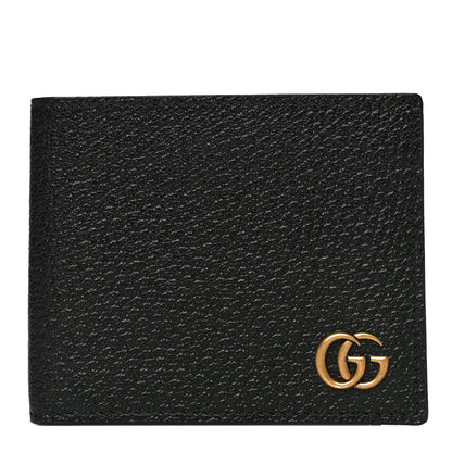 Gucci Calfskin Boar Effect GG Marmont Bi-Fold Wallet Black 1 of 10