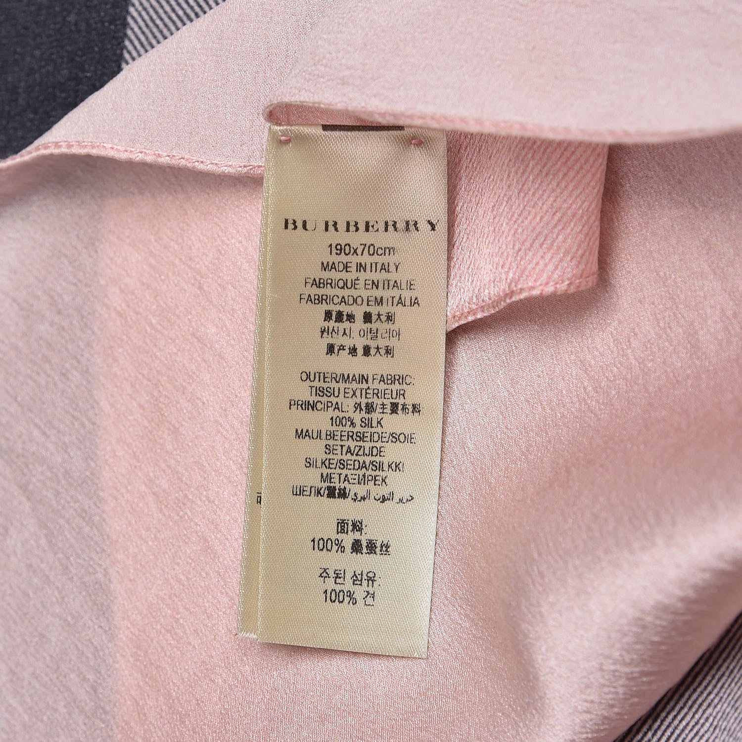 Burberry Silk Giant Check Scarf Pink 4 of 8