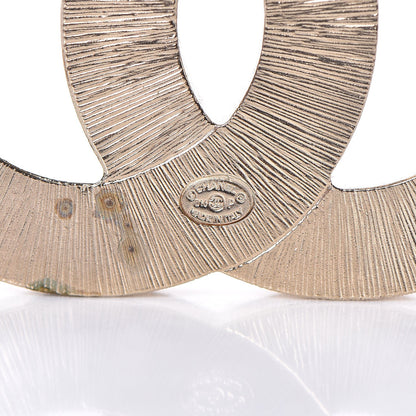 Chanel Metal Quilted CC Brooch Silver Gold 4 of 6