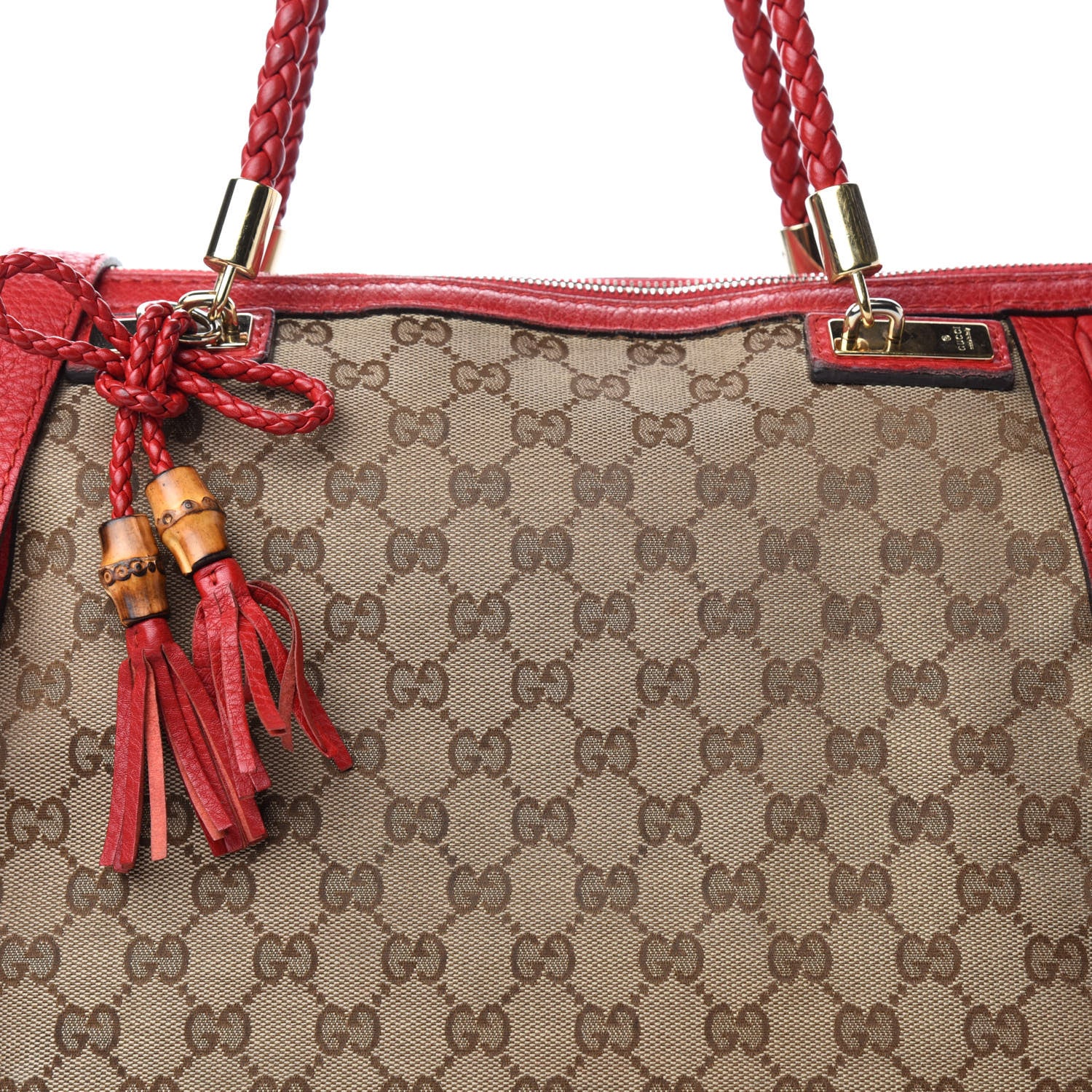 Gucci Monogram Large Bella Top Handle Bag Red 12 of 12