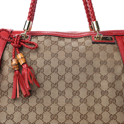 Gucci Monogram Large Bella Top Handle Bag Red 12 of 12