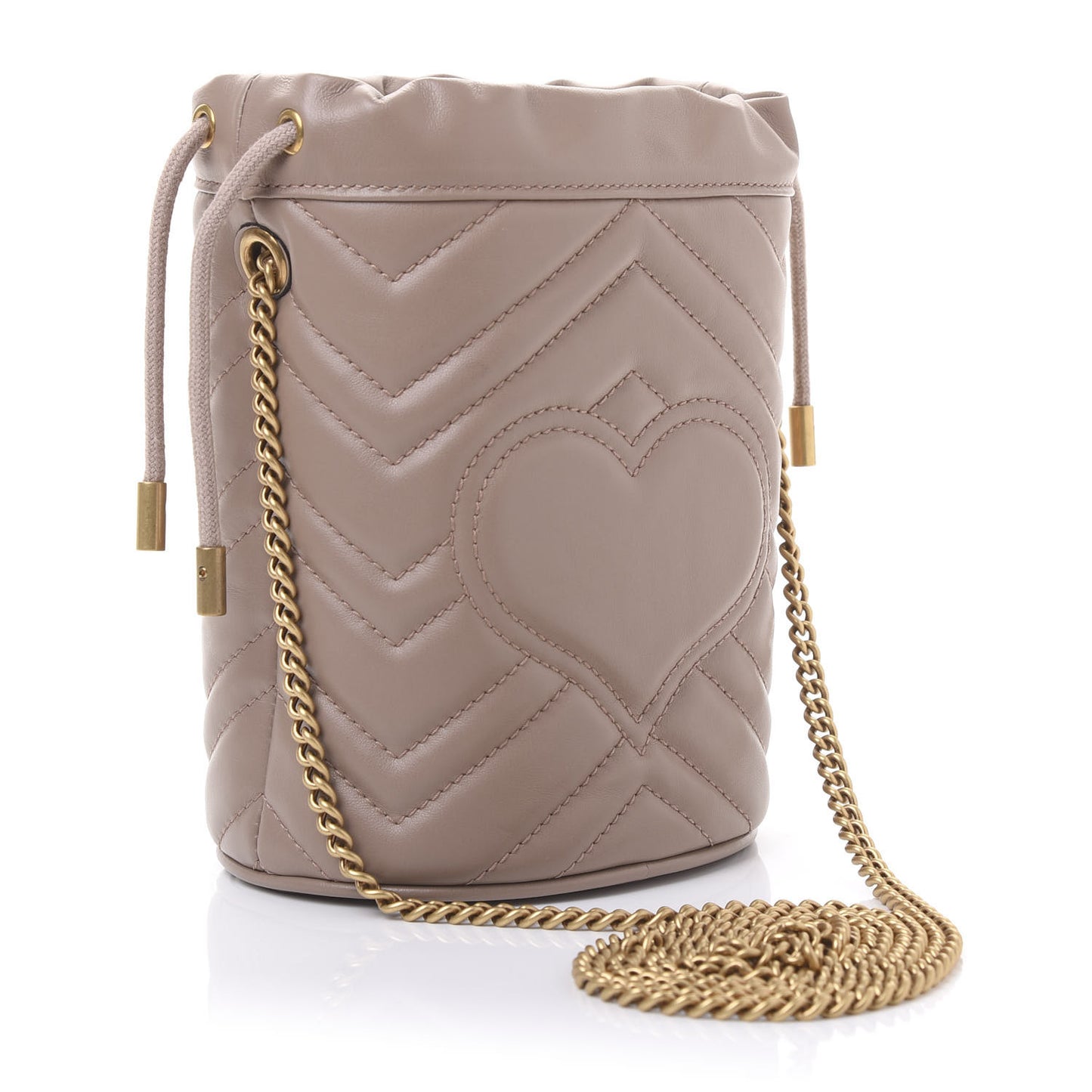 Calfskin Matelasse Mini GG Marmont 2.0 Bucket Bag Porcelain Rose