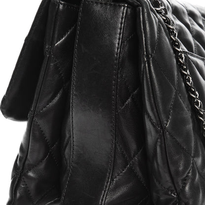 Chanel Lambskin Quilted Maxi 3 Flap Black 8 of 16