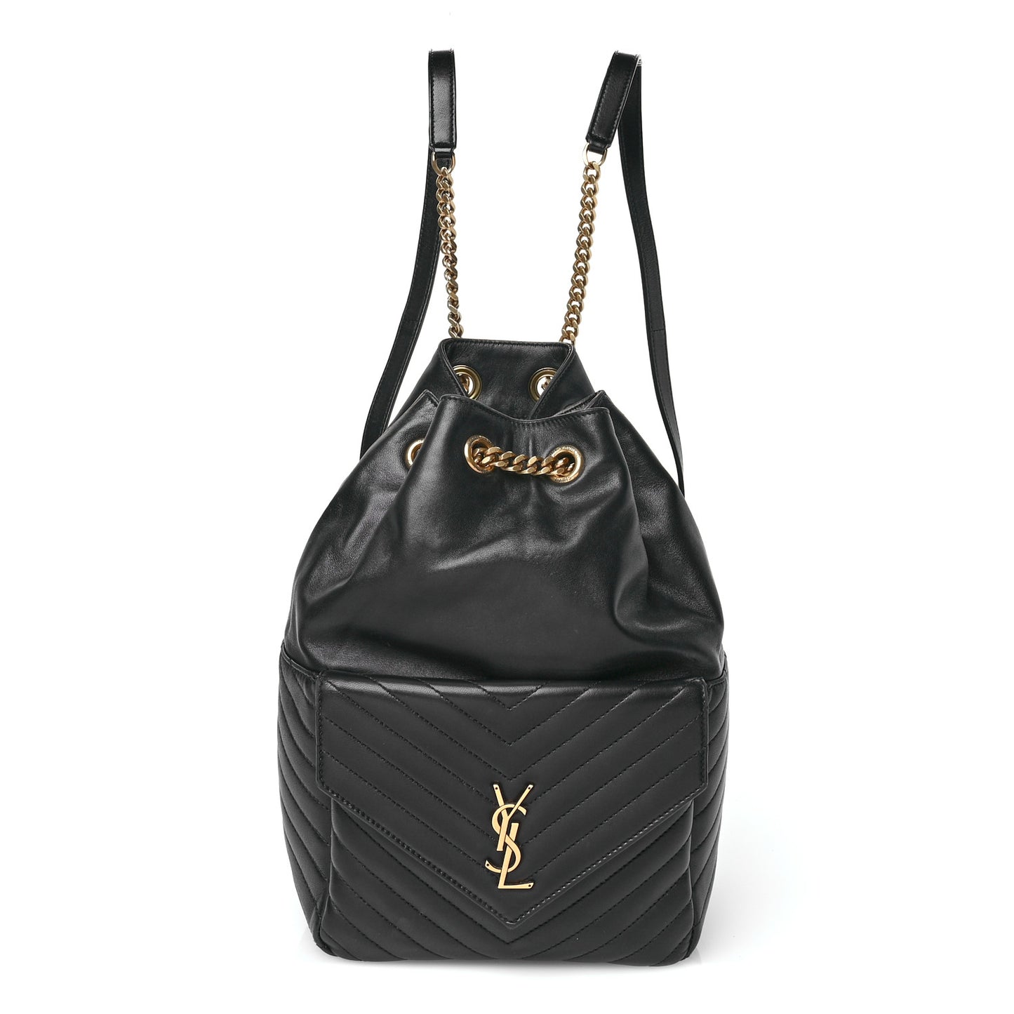 Lambskin Matelasse Monogram Joe Backpack Black