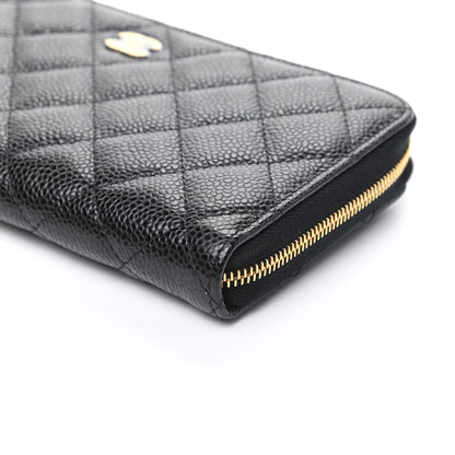 Chanel Caviar Quilted Large Gusset Zip Around Wallet Black 10 of 11