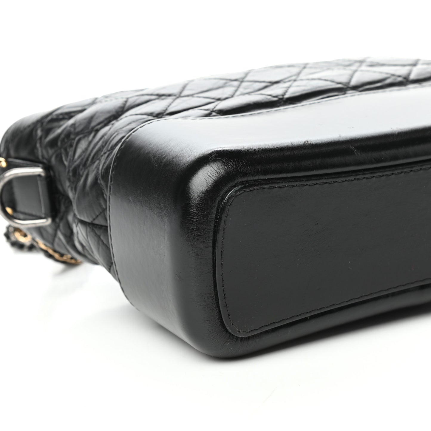 Aged Calfskin Quilted Medium Gabrielle Hobo Black