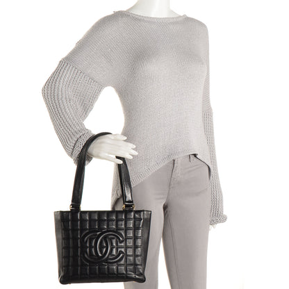 Chanel Lambskin Quilted Chocolate Bar Tote Black 2 of 7