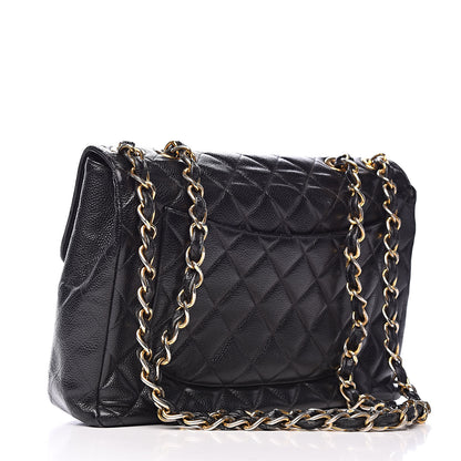 Chanel Caviar Quilted Jumbo Single Flap Black 4 of 21