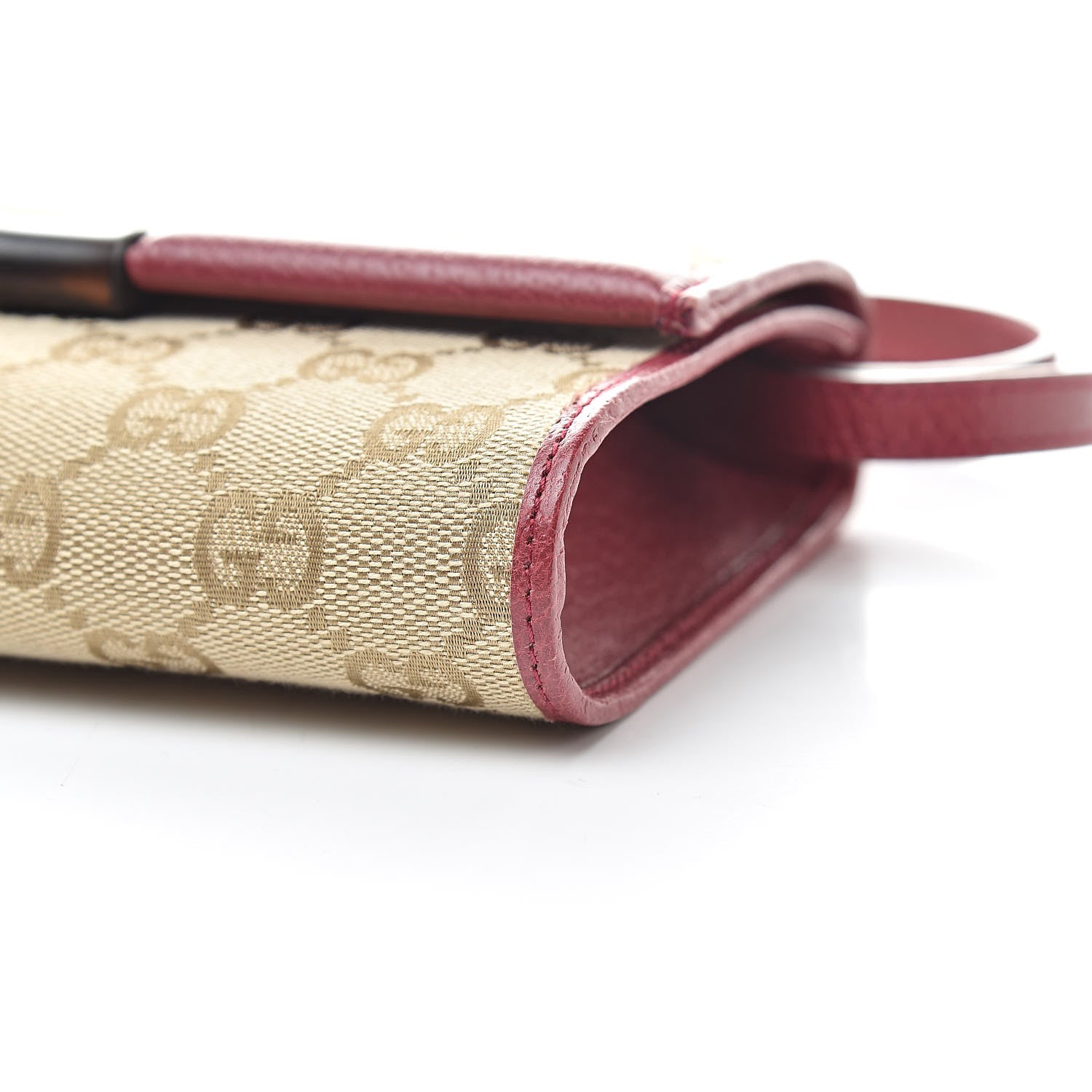 Gucci Monogram Bamboo Bar Clutch Red 9 of 10