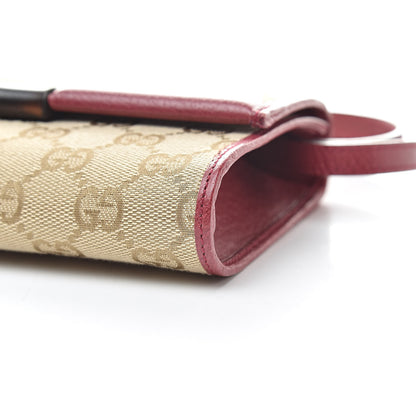 Gucci Monogram Bamboo Bar Clutch Red 9 of 10