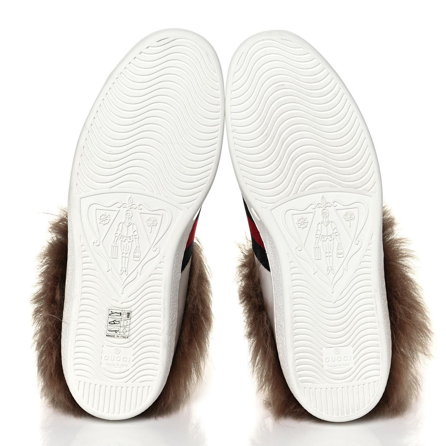 Calfskin Wool Web Bee Embroidered Mens Ace Sneakers 10 White