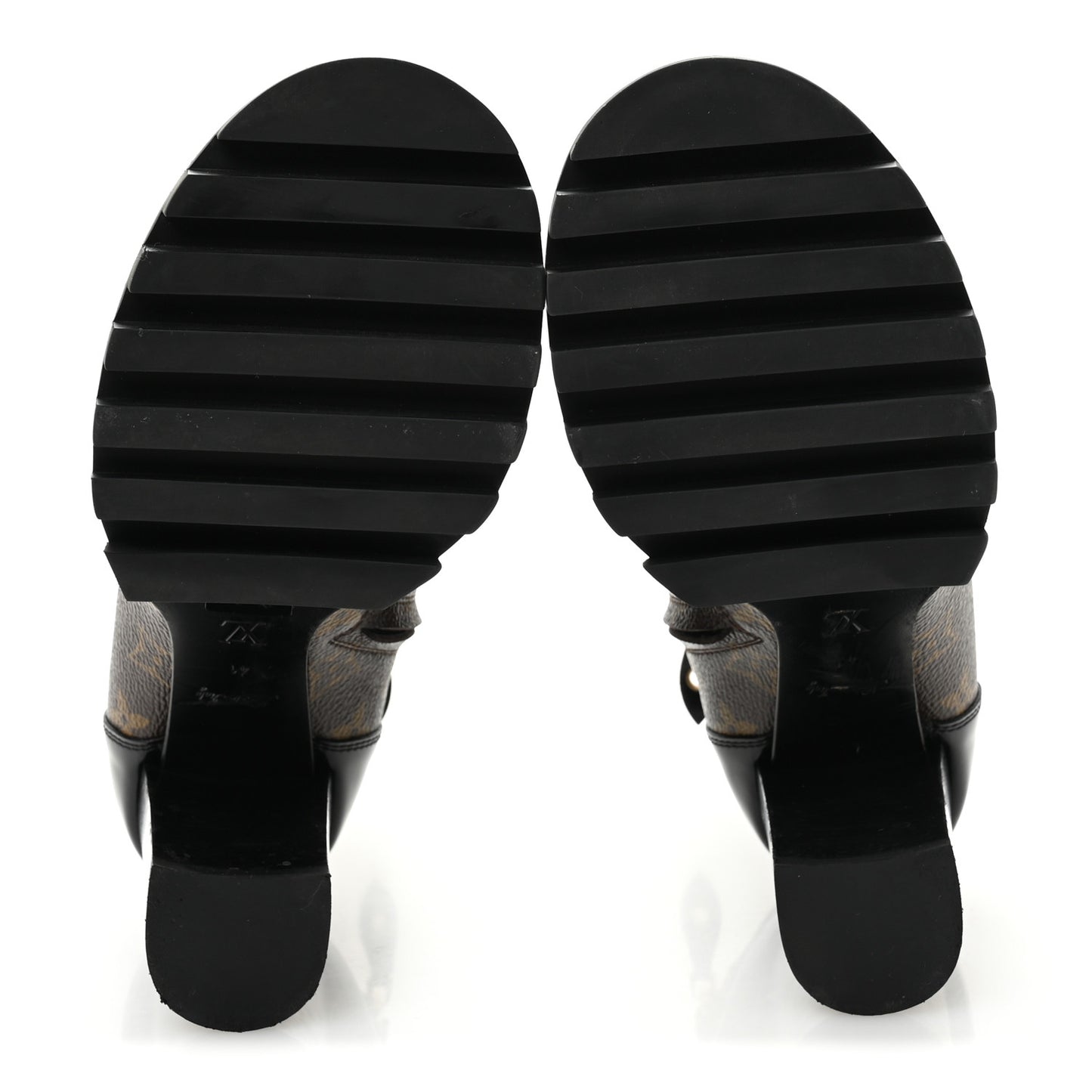 Patent Calfskin Monogram Star Trail Ankle Boots 41 Black