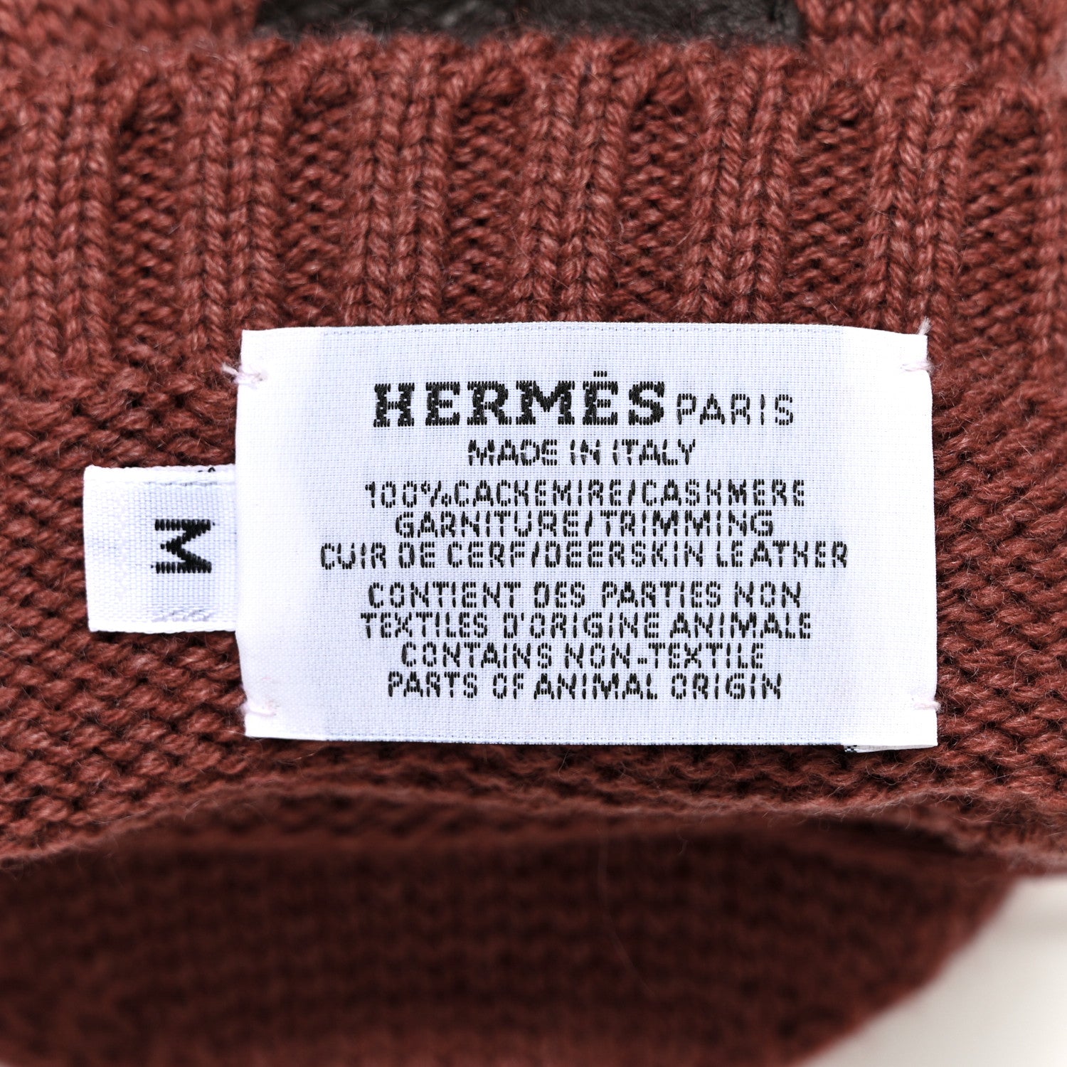 Hermes Cashmere Deerskin Baltimore Gloves M Rouge H Ebene 5 of 5