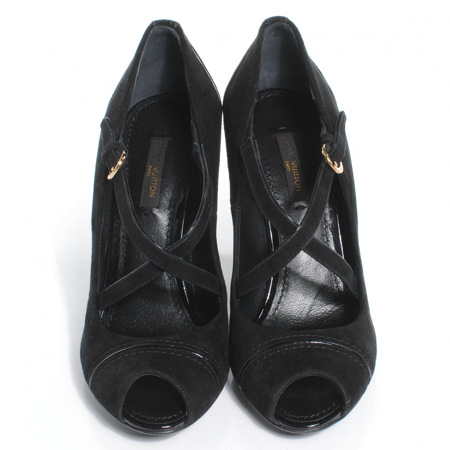 Louis Vuitton Suede Artist Wedge Pumps Black 37.5 2 of 7