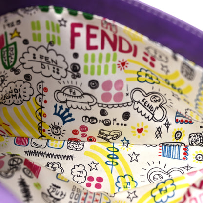 Fendi Nappa Logo Embossed Baguette Purple 5 of 12